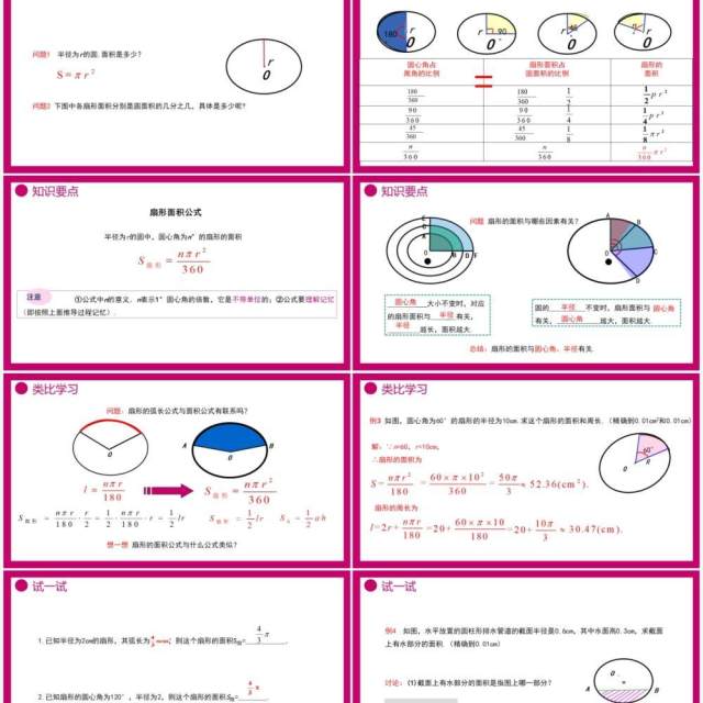 部编版九年级数学上册第四单元圆的有关性质扇形的面积课件PPT模板 部编版九年级数学上册第四单元圆的有关性质扇形的面积课件PPT模板
