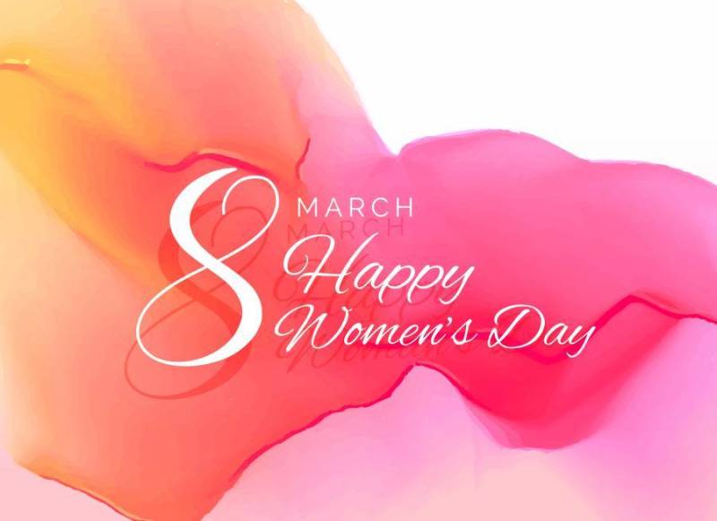 女人＆＃x27; s天庆祝贺卡设计与水彩eff