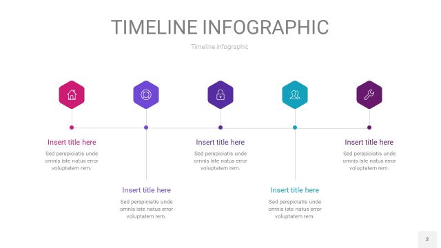 粉紫蓝色时间轴PPT信息图2