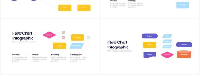 彩色简约流程图PPT信息图形素材Flow Chart Powerpoint Infographics