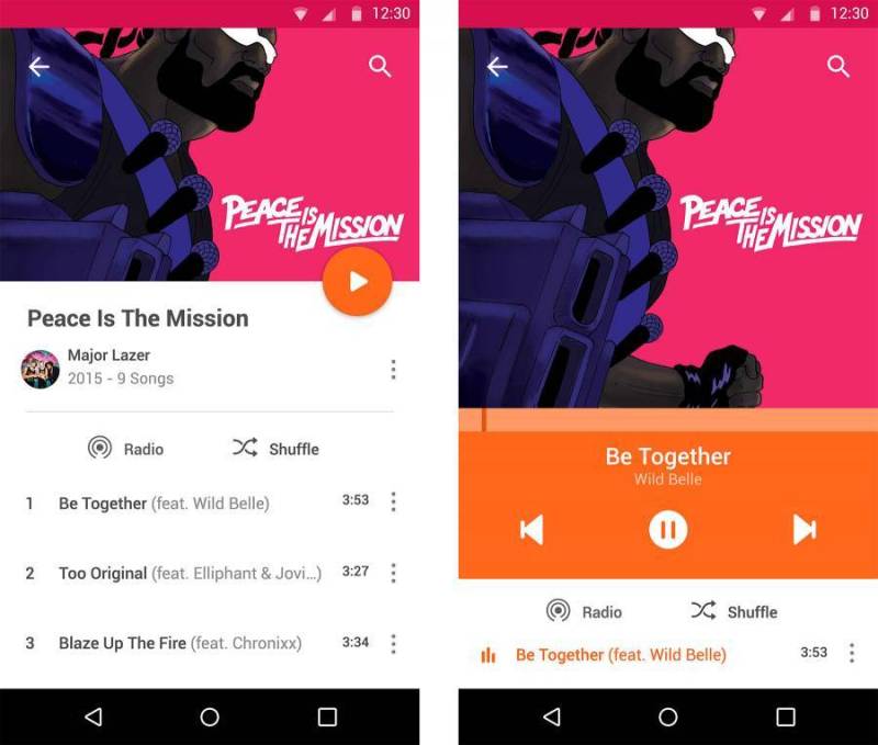 Material Music Player UI