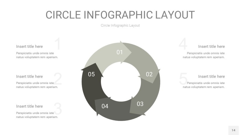 灰色圆形PPT信息图14