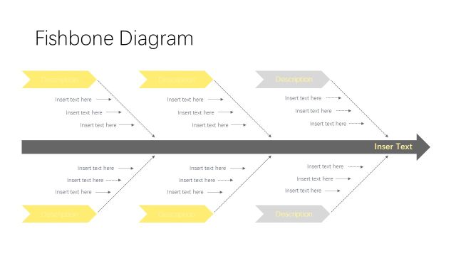黄灰色鱼骨流程图PPT图表-6