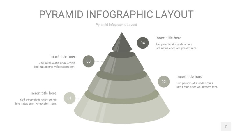 灰色3D金字塔PPT信息图表7