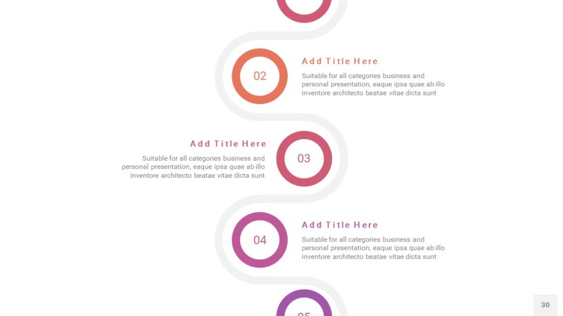 紫黄色时间轴PPT信息图30