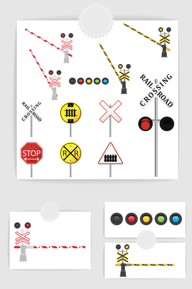 矢量铁路交通指示牌
