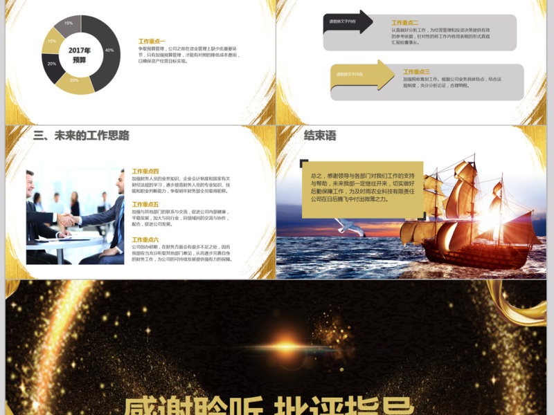 金色财务公司年度工作总结汇报PPT