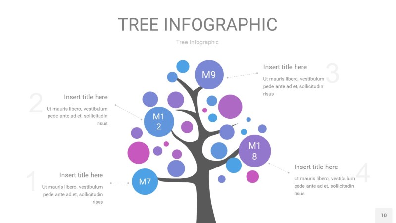 紫蓝色树状图PPT图表10