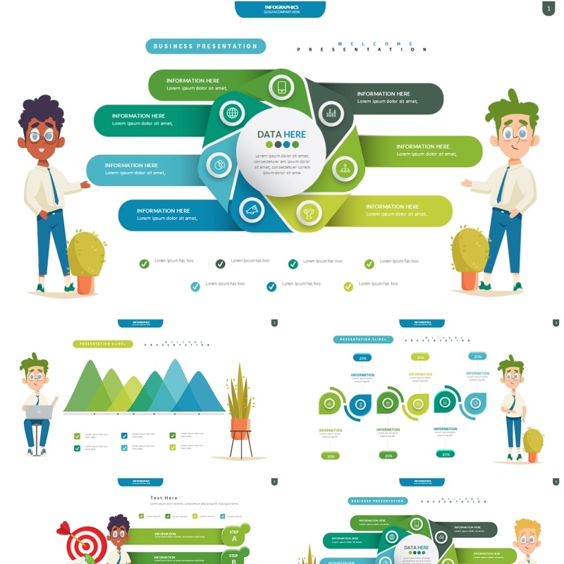 创意信息图表PPT模板Infographic Presentation Templates7
