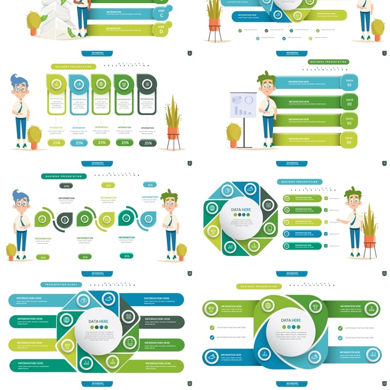 创意信息图表PPT模板Infographic Presentation Templates7