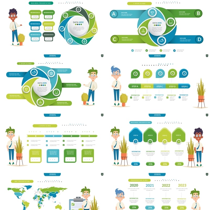 创意信息图表PPT模板Infographic Presentation Templates7