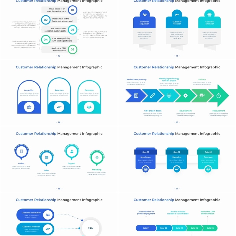 客户关系管理信息图PPT模板素材Customer Relationship Management Infographic