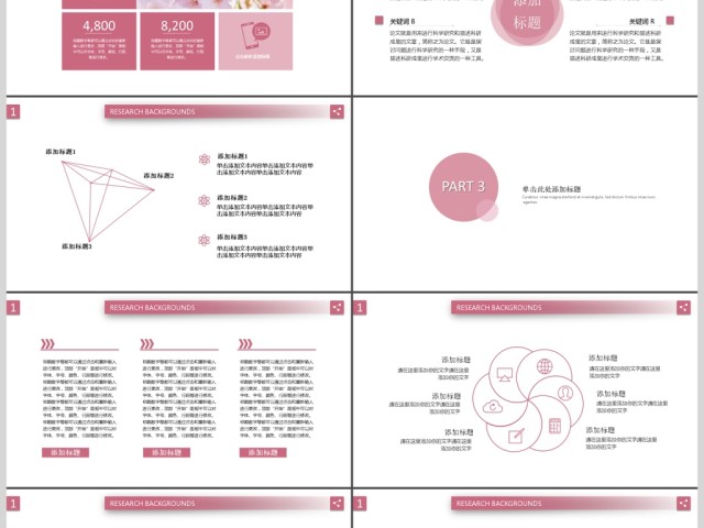 2019粉色中国风述职报告PPT模板