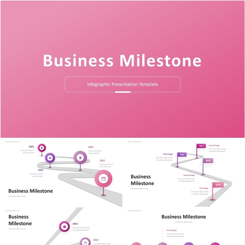 公司历程商业里程碑时间线PPT模板Business Milestone - Presentation Template