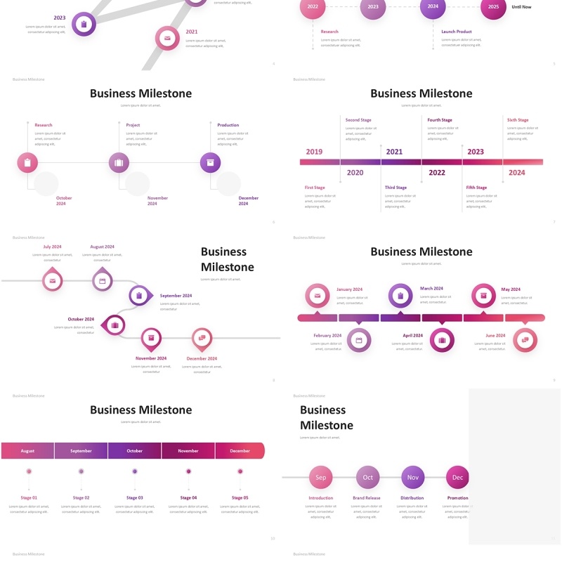 公司历程商业里程碑时间线PPT模板Business Milestone - Presentation Template