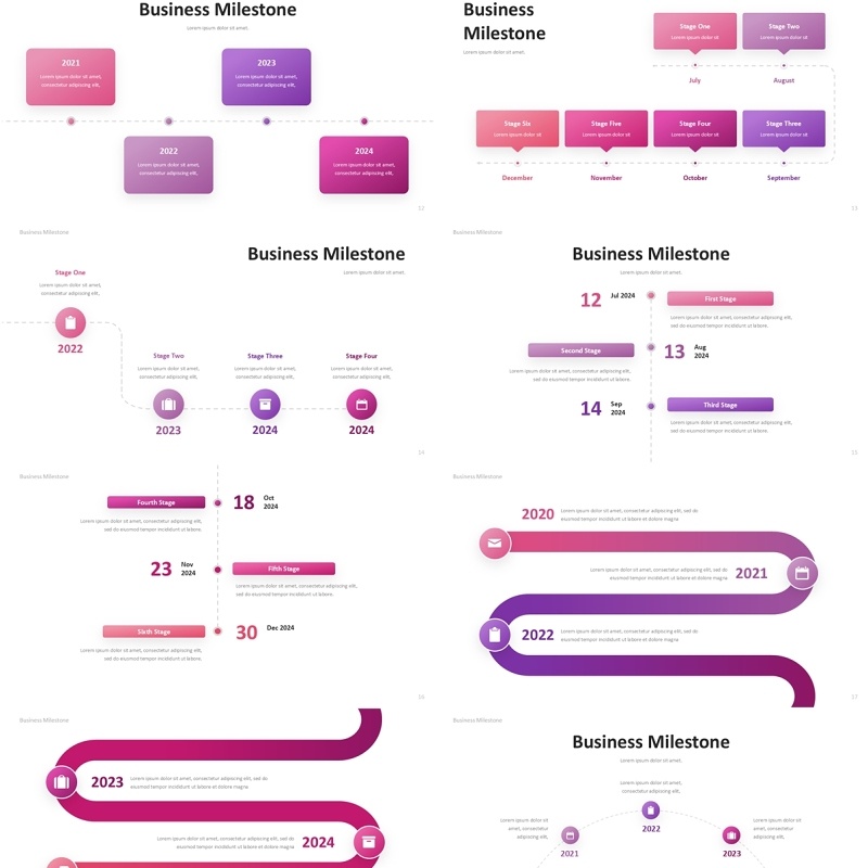 公司历程商业里程碑时间线PPT模板Business Milestone - Presentation Template
