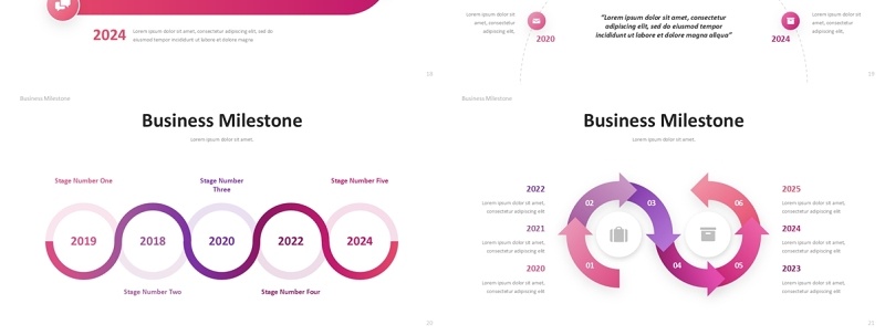 公司历程商业里程碑时间线PPT模板Business Milestone - Presentation Template