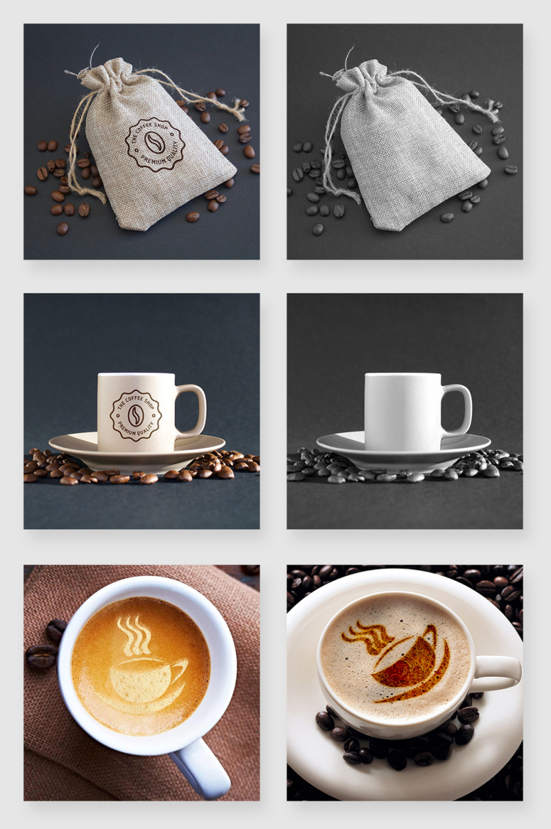 咖啡品牌产品贴图样机展示素材