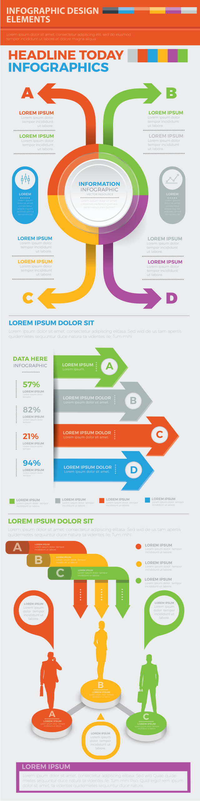 阶梯箭头信息图表模板设计 Infographic Elements