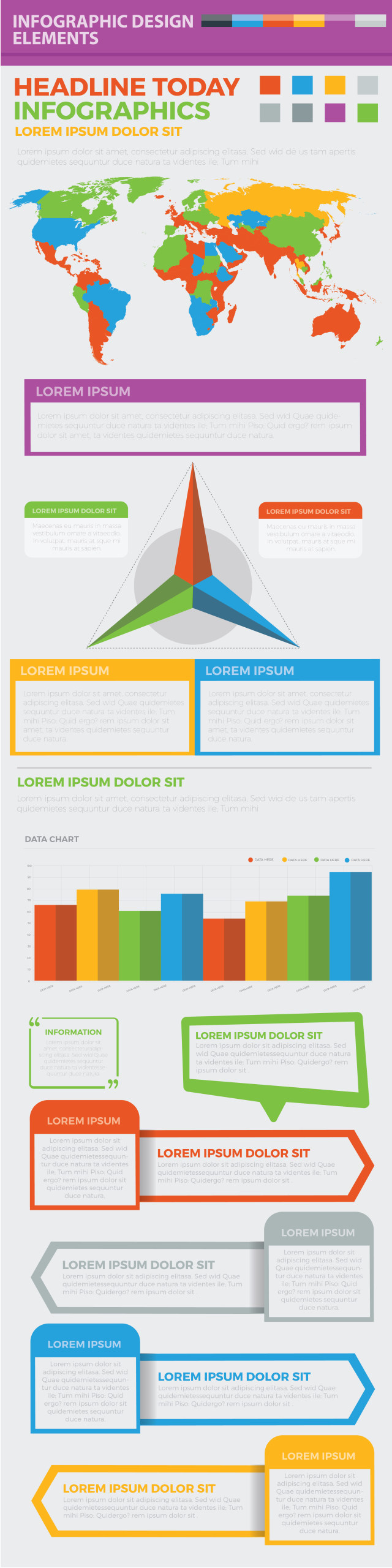 阶梯箭头信息图表模板设计 Infographic Elements