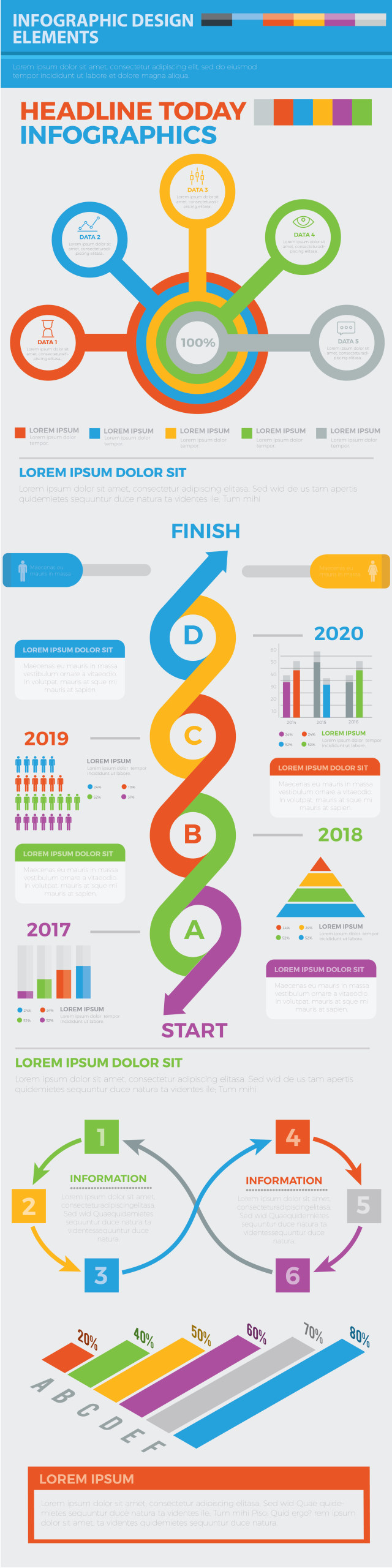 阶梯箭头信息图表模板设计 Infographic Elements 阶梯箭头信息图表模板设计 Infographic Elements