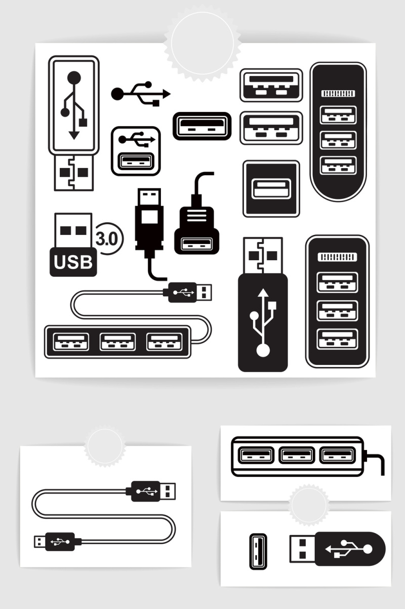 矢量USB元素素材