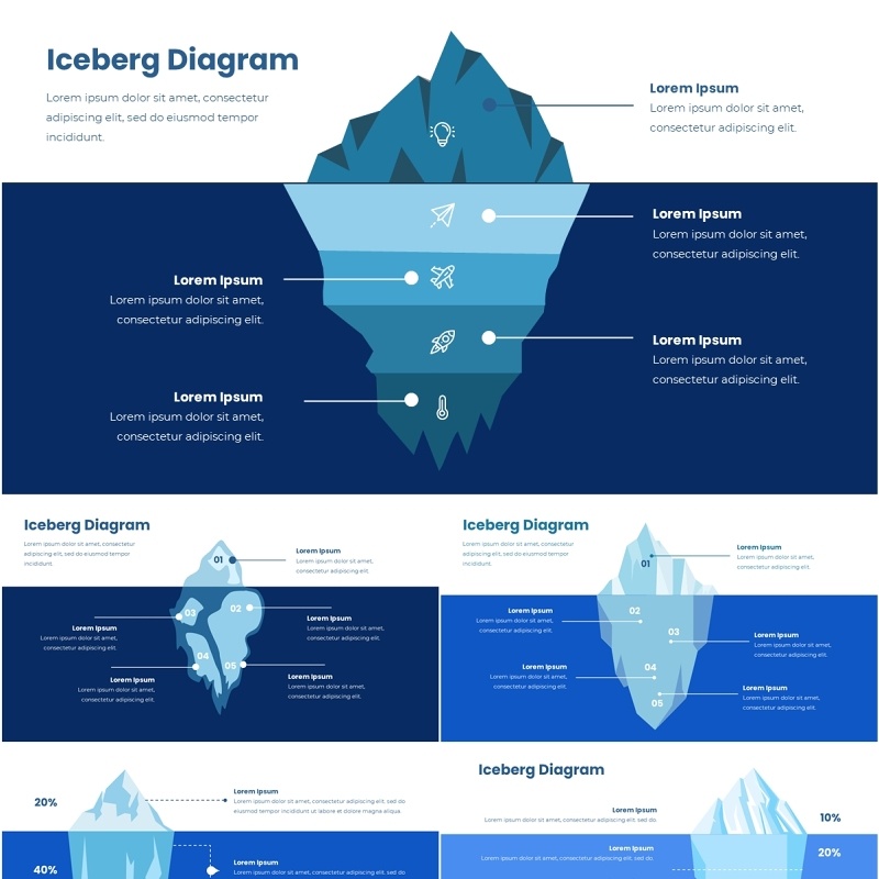 冰山信息图PPT模板素材Iceberg Infographic