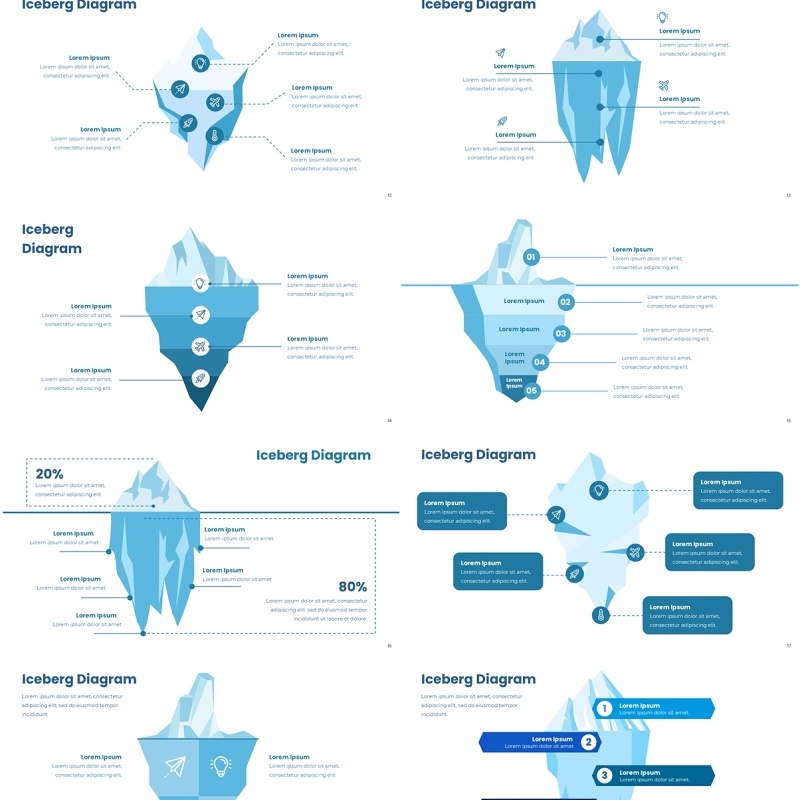 冰山信息图PPT模板素材Iceberg Infographic