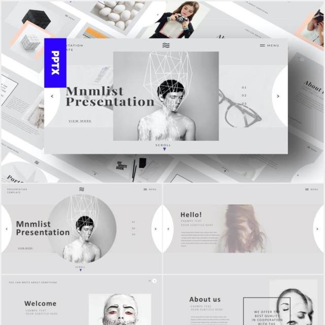 创意作品图片展示PPT模板GREY - Powerpoint 创意作品图片展示PPT模板GREY - Powerpoint