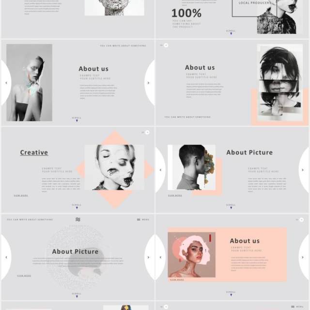 创意作品图片展示PPT模板GREY - Powerpoint 创意作品图片展示PPT模板GREY - Powerpoint