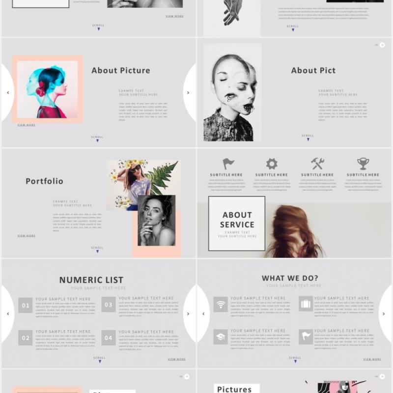 创意作品图片展示PPT模板GREY - Powerpoint