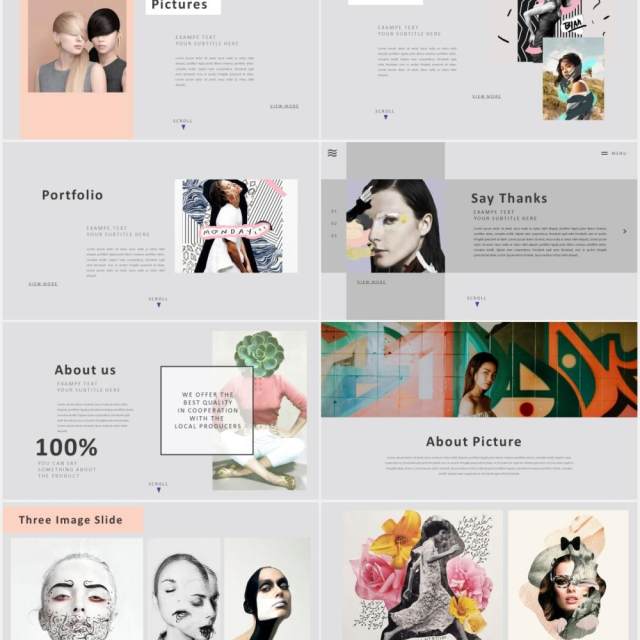 创意作品图片展示PPT模板GREY - Powerpoint 创意作品图片展示PPT模板GREY - Powerpoint