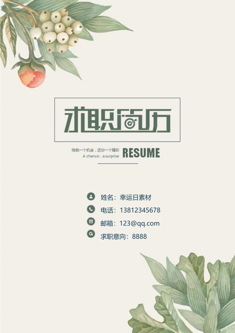 创意求职简历WORD封面模板44