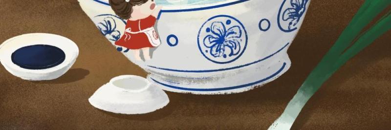 中国传统文化二十四节气冬至插画海报背景配图PSD竖版素材31