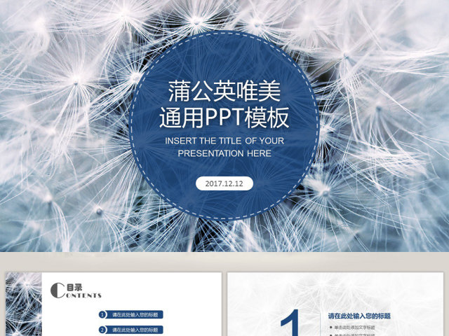 蒲公英教师教育课件通用PPT模板 蒲公英教师教育课件通用PPT模板