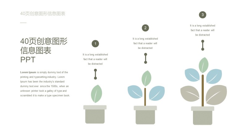 绿色创意图形PPT信息可视化图表10