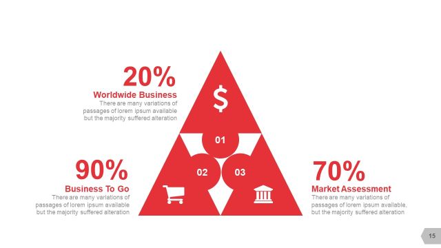 红色三角形创意信息可视化PPT图表15
