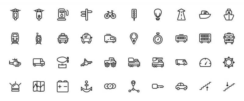 40 Transport Icons