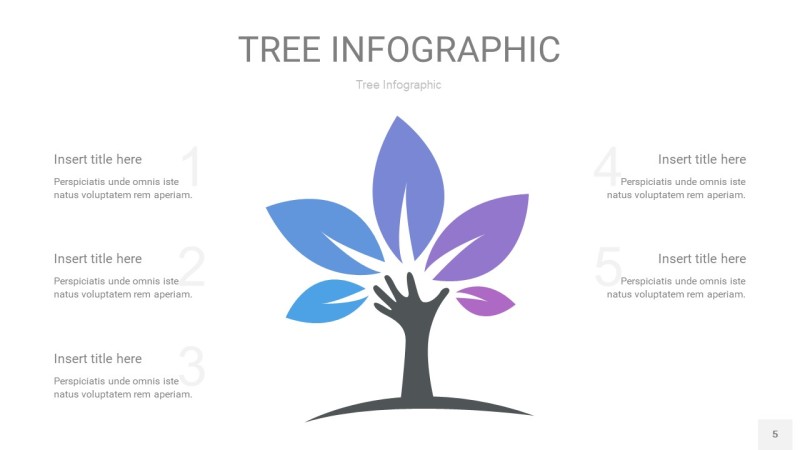 紫蓝色树状图PPT图表5