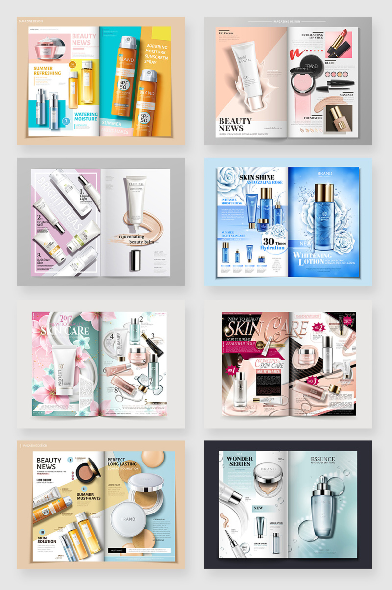 美容产品杂志周刊画册设计素材