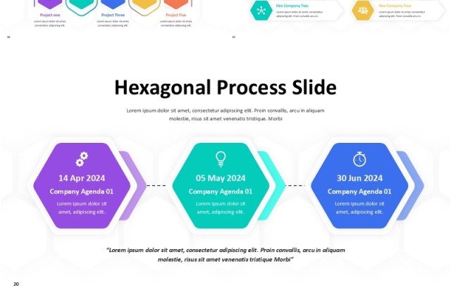 六边形信息图表PPT模板Hexagonal Infographic