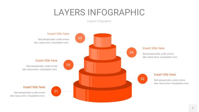 橘红色3D分层PPT信息图1