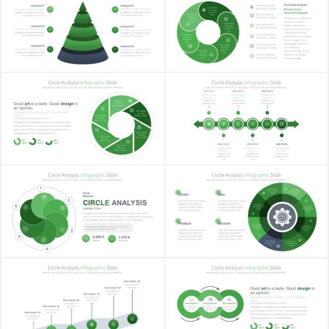 12套颜色圆形饼图数据可视化分析PPT信息图表素材Circle Analysis - PowerPoint Infographics Slides 12套颜色圆形饼图数据可视化分析PPT信息图表素材Circle Analysis - PowerPoint Infographics Slides