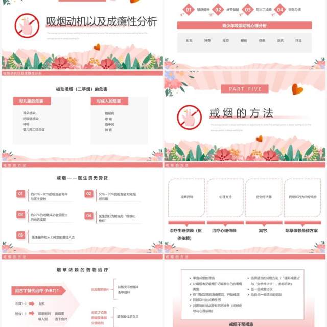 粉色清新风控烟知识培训PPT模板 粉色清新风控烟知识培训PPT模板