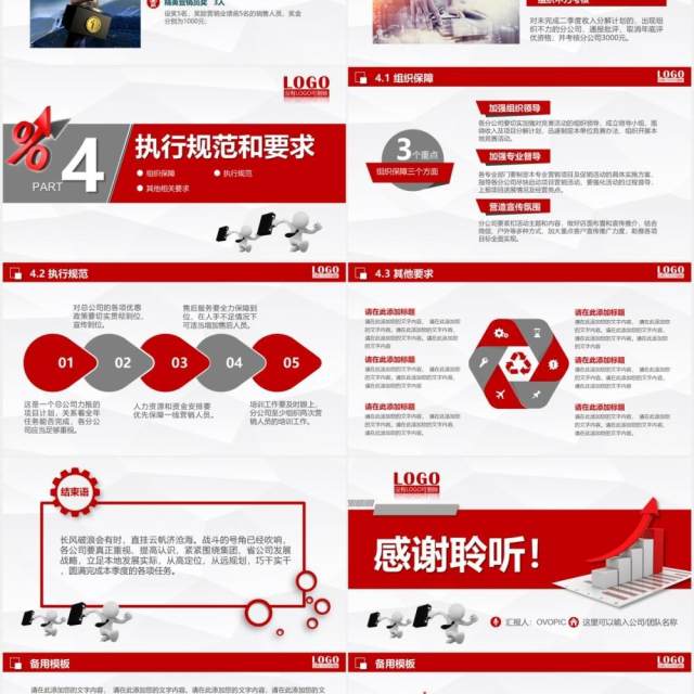 红色市场部门销售工作计划分解报告PPT模板 红色市场部门销售工作计划分解报告PPT模板