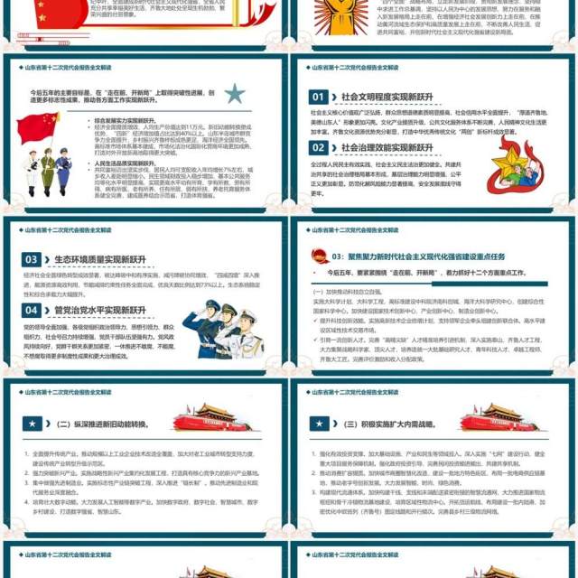绿色中国风山东省第十二次代表大会PPT模板 绿色中国风山东省第十二次代表大会PPT模板