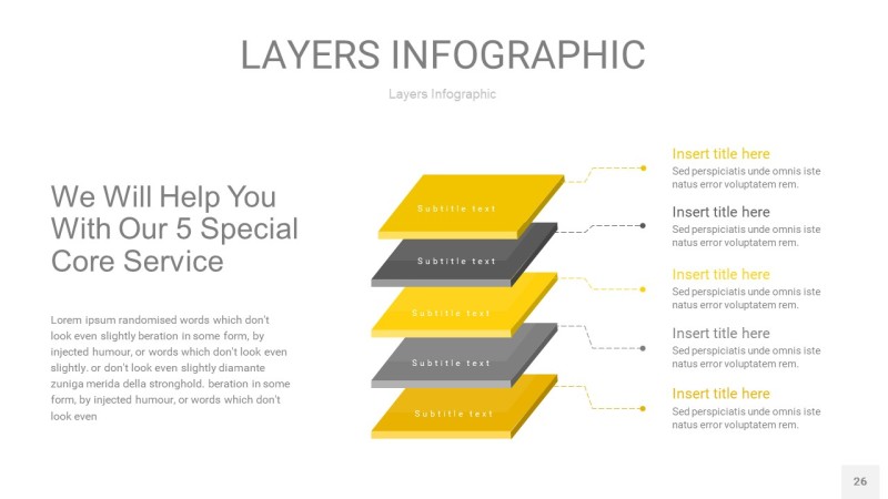 灰黄色3D分层PPT信息图26
