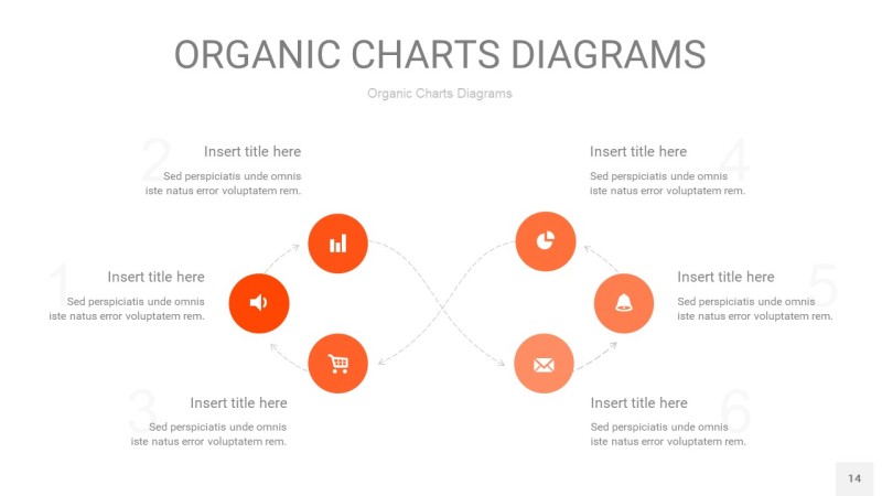 橘红色循环PPT图表14