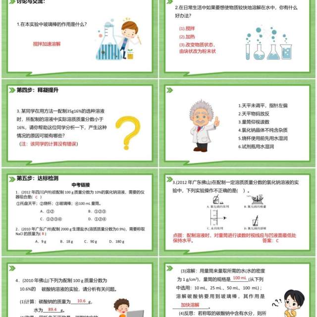 部编版九年级化学下册一定溶质质量分数的氯化钠溶液的配制课件PPT模板