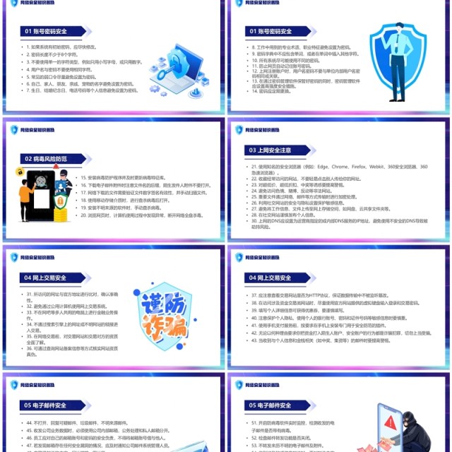蓝色科技风网络安全科普宣传周PPT模板